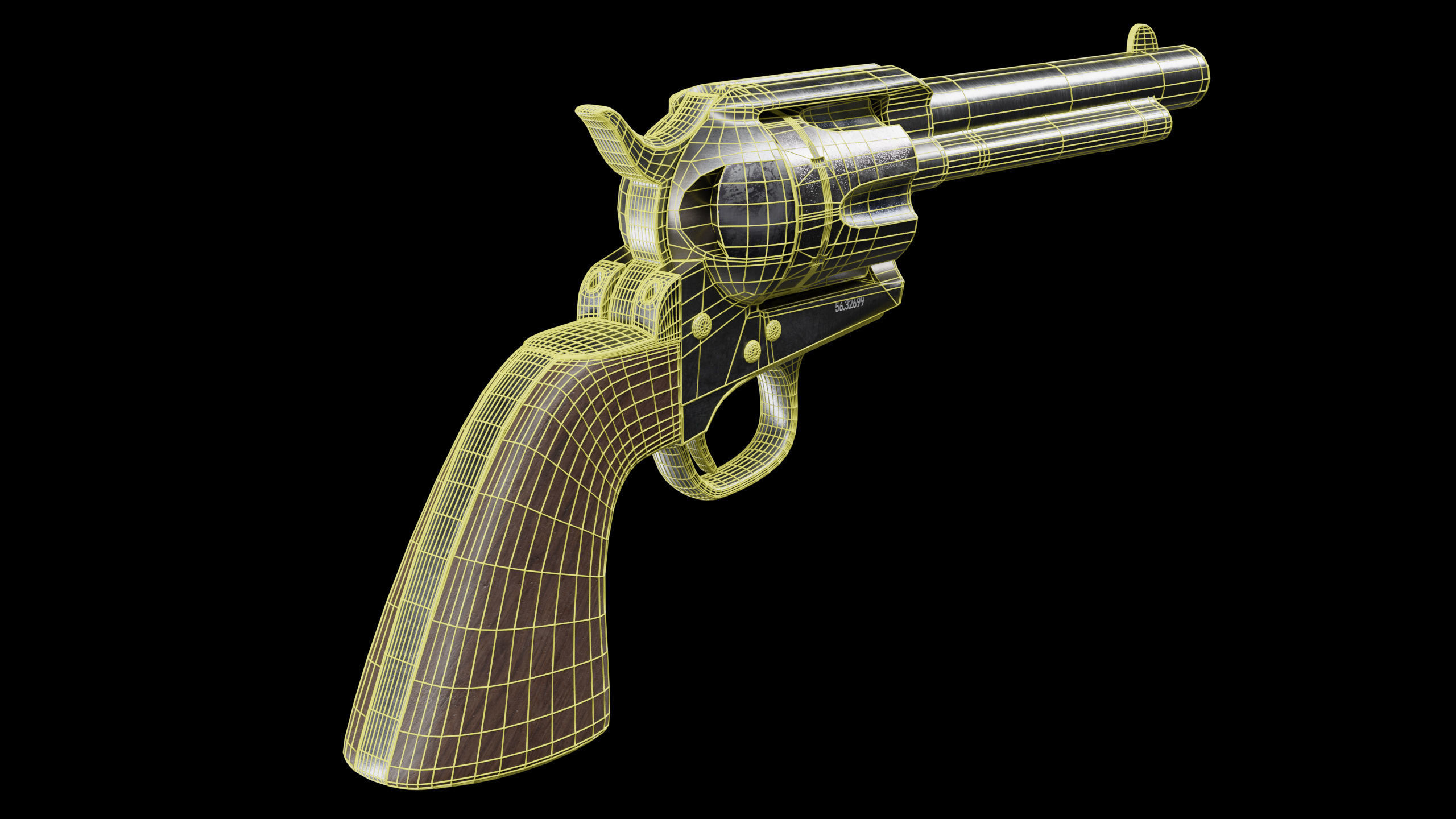 Colt Single Action Army Low-poly 3D model_7