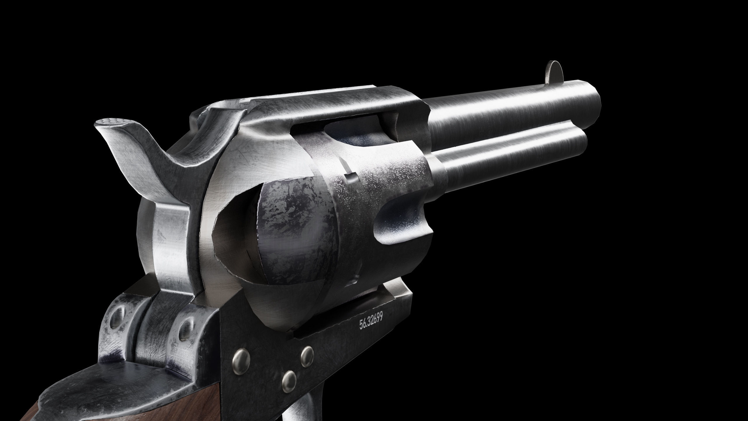 Colt Single Action Army Low-poly 3D model_4