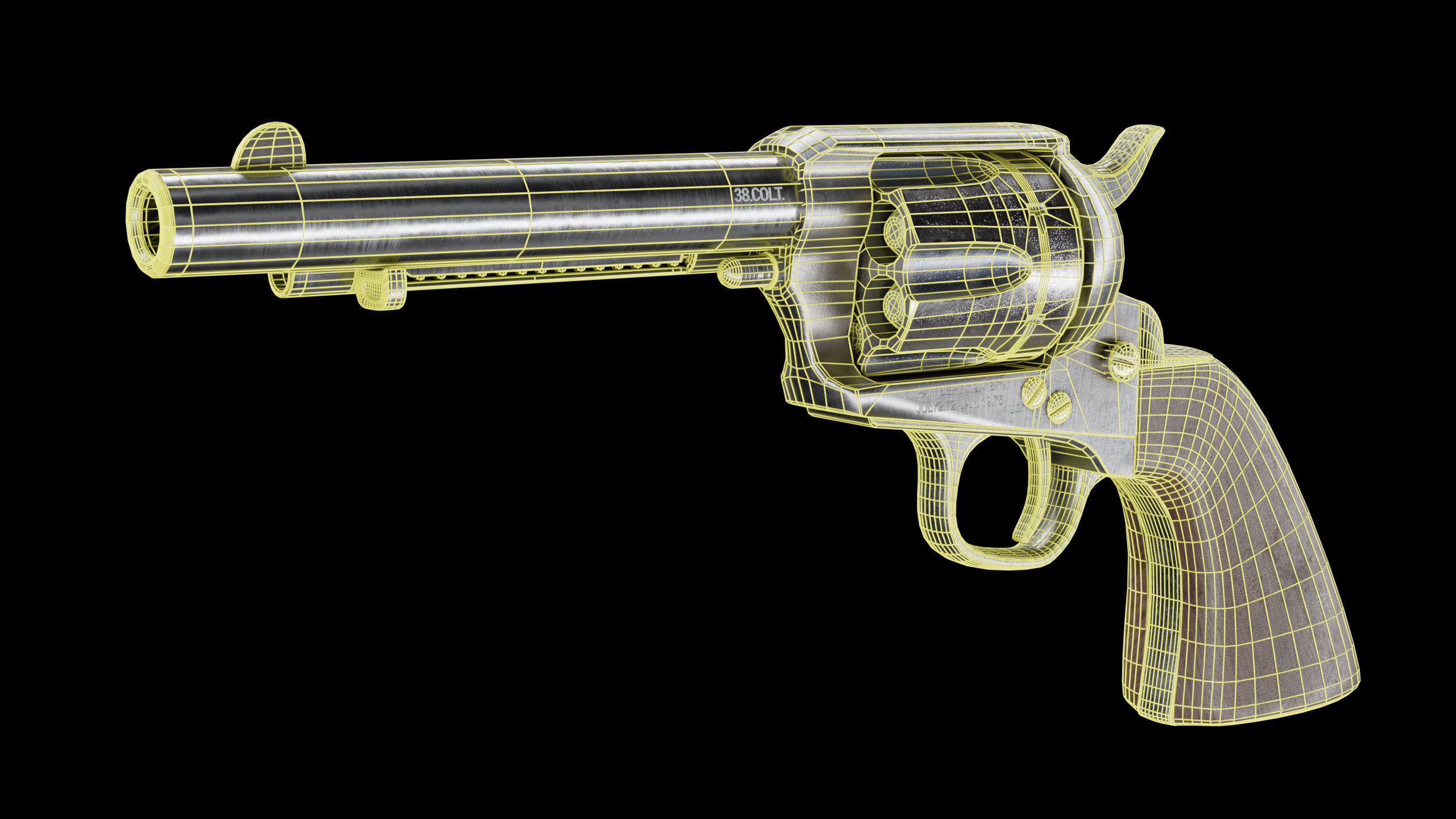 Colt Single Action Army Low-poly 3D model_8