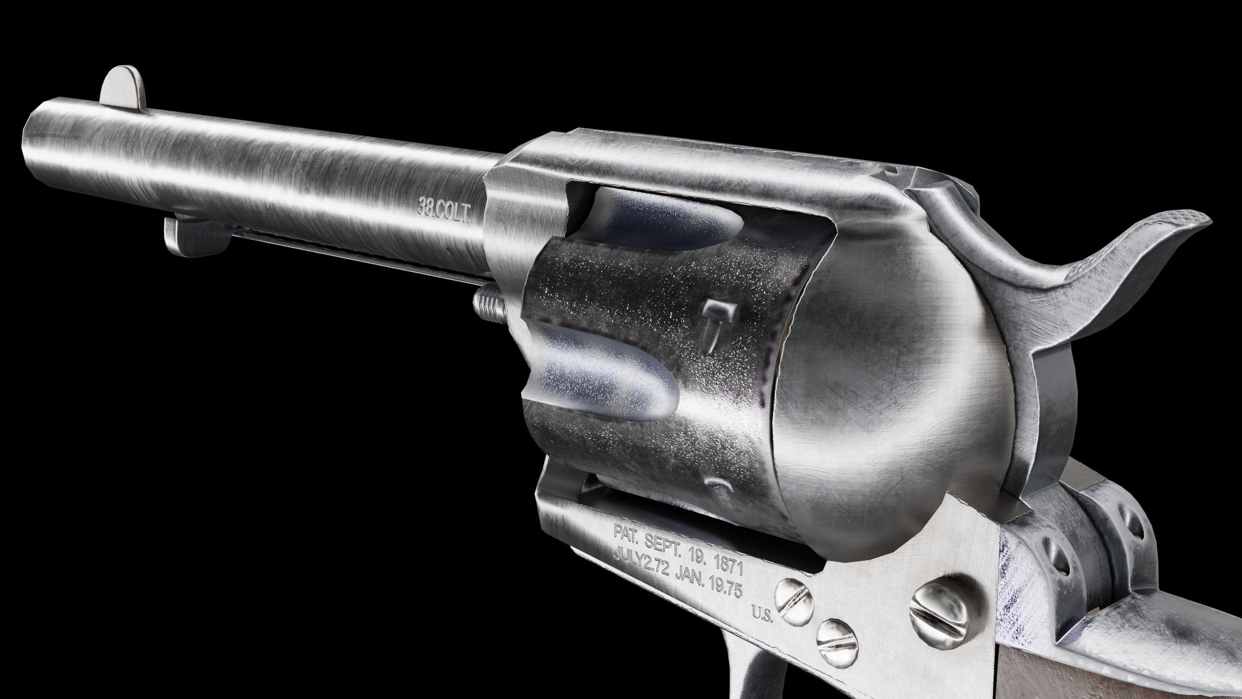 Colt Single Action Army Low-poly 3D model_5