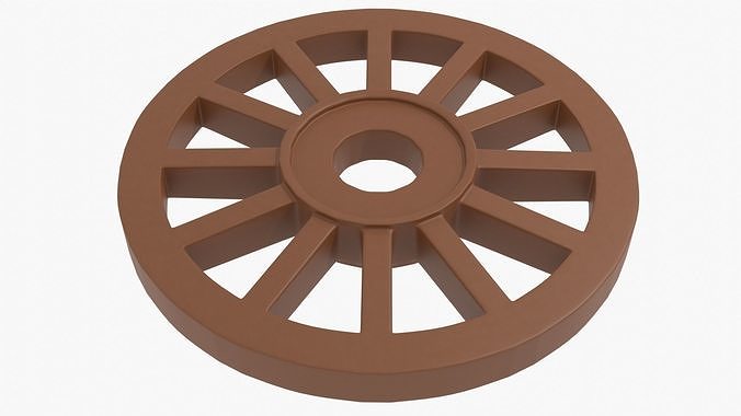 Wooden Wheel Low-poly 3D model