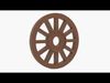 Wooden Wheel Low-poly 3D model_1