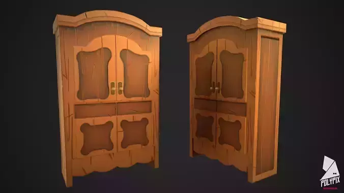 Wardrobe pair of wooden cupboards