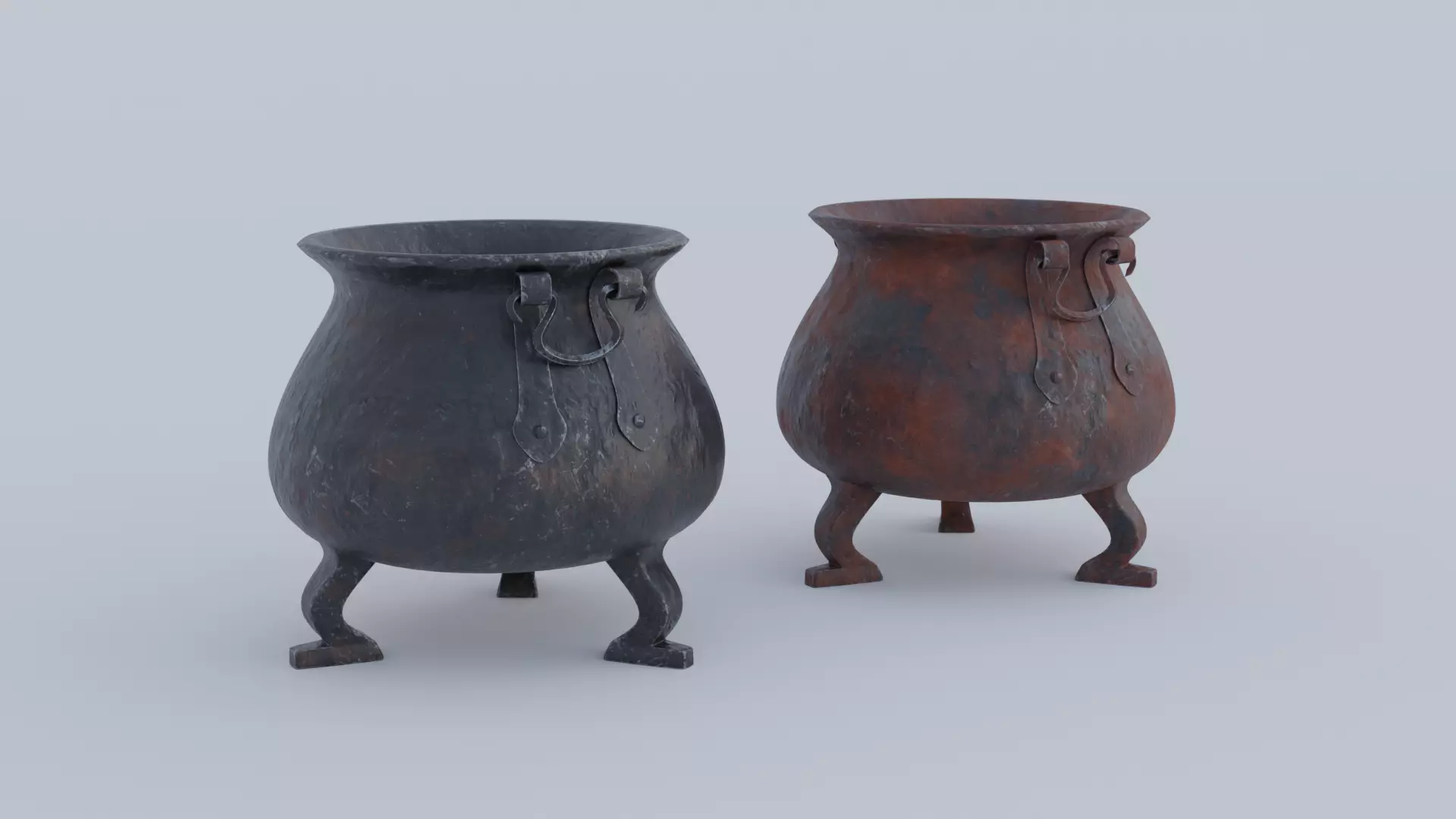 Forged Iron Cauldron with 4K Textures 3D model