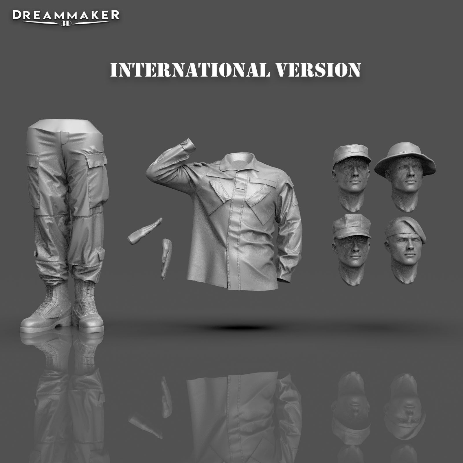 Soldier in military salute pose 3D print model_10