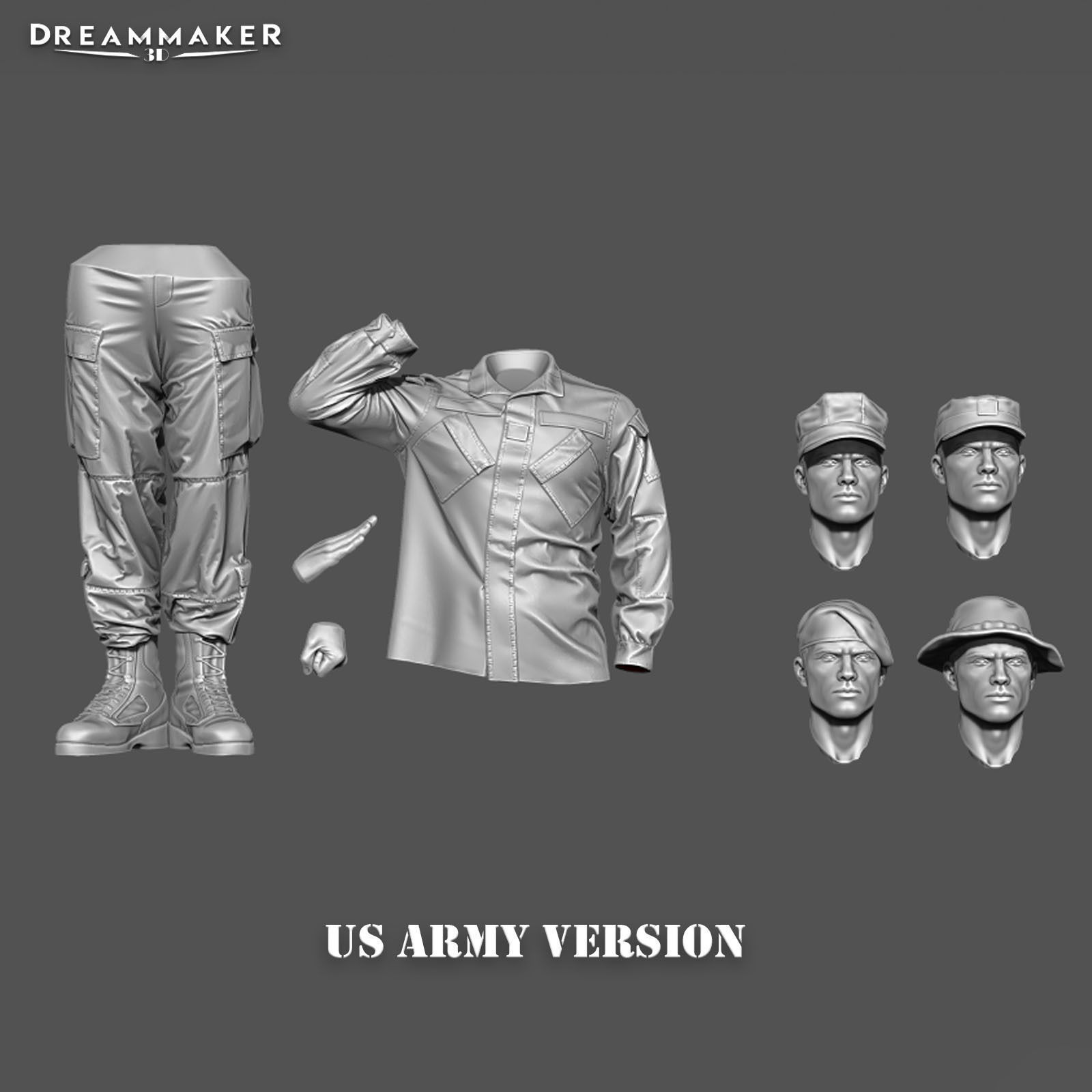 Soldier in military salute pose 3D print model_11