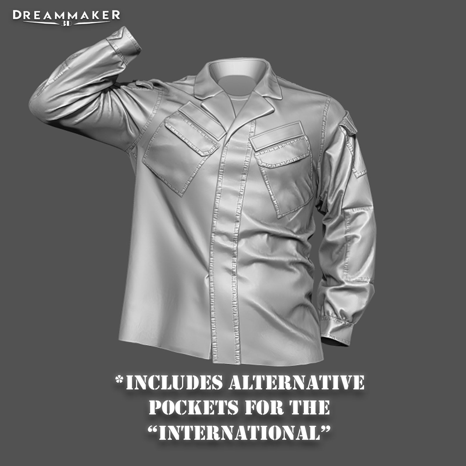 Soldier in military salute pose 3D print model_2