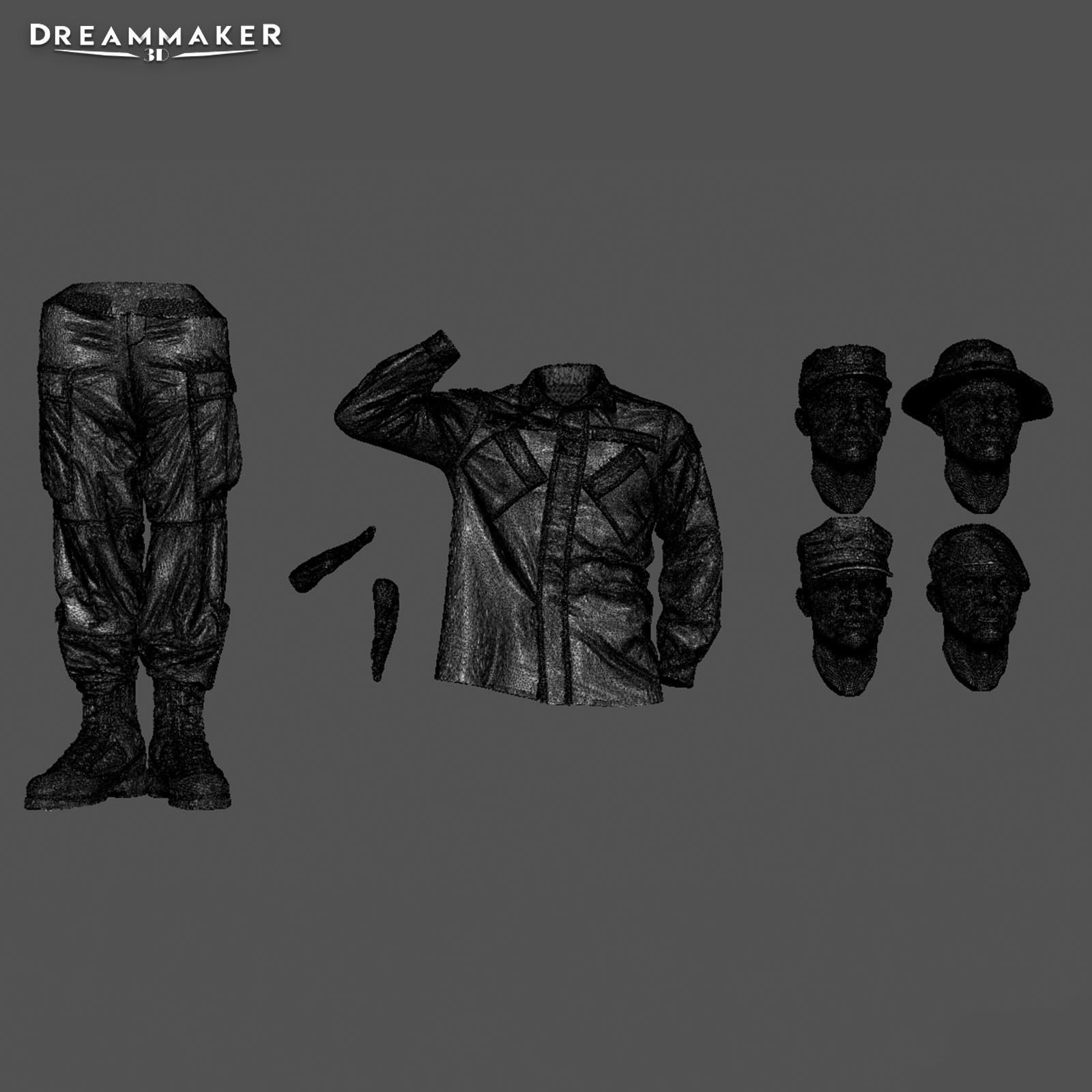 Soldier in military salute pose 3D print model_12