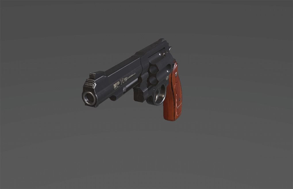 Modern Revolver 1 Low-poly 3D model_7