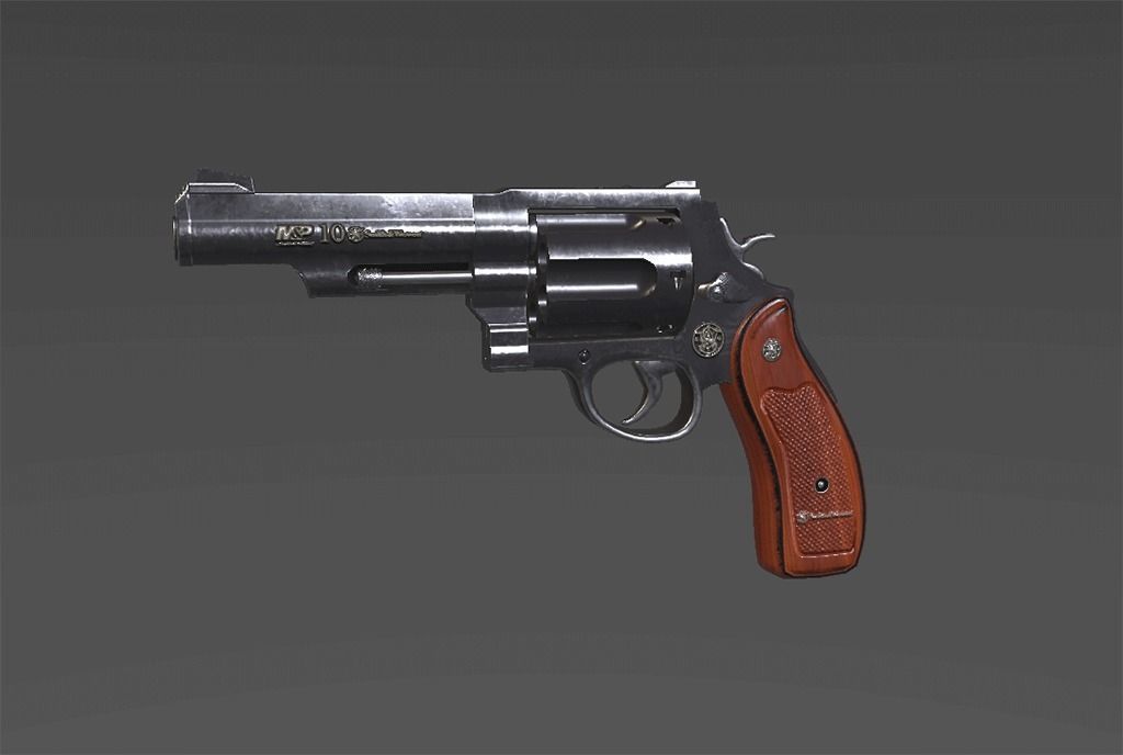 Modern Revolver 1 Low-poly 3D model_1