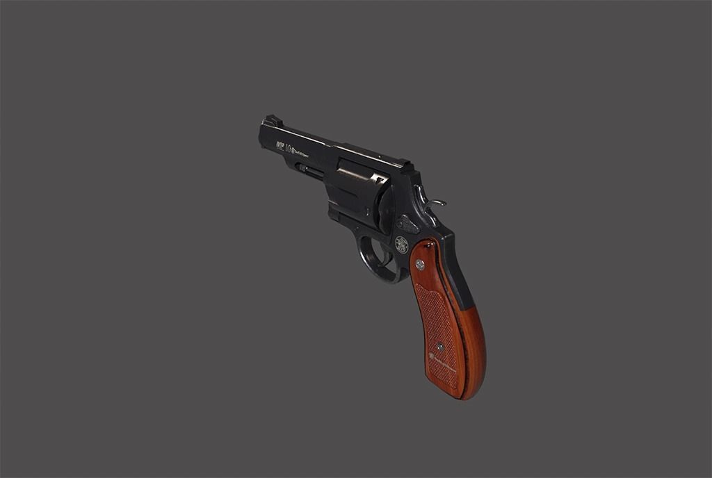 Modern Revolver 1 Low-poly 3D model_9
