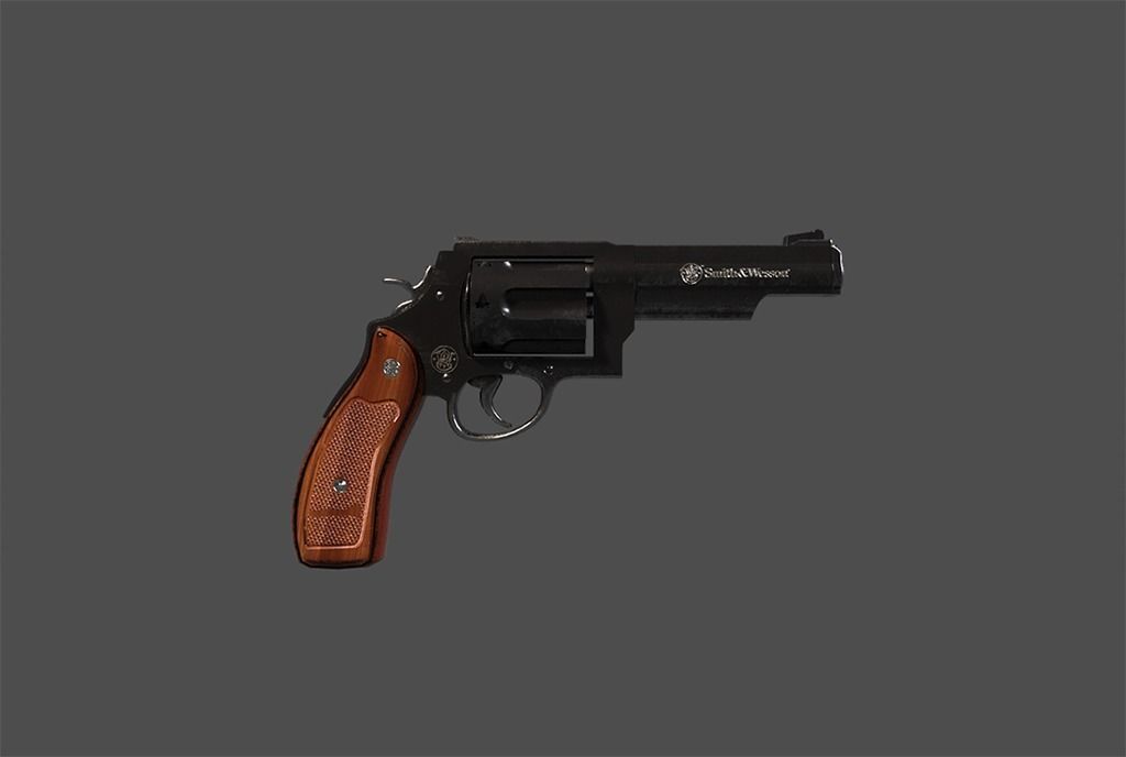 Modern Revolver 1 Low-poly 3D model_8