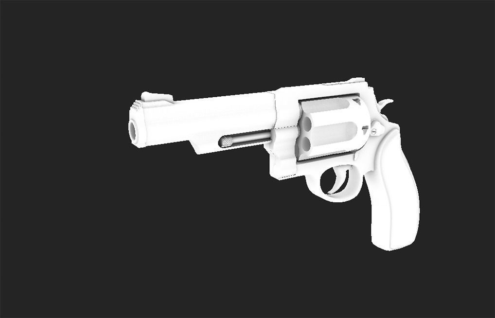 Modern Revolver 1 Low-poly 3D model_6