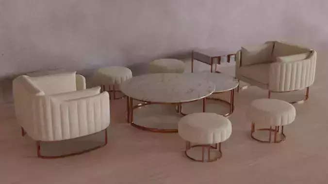 Sofa set 03 3D model