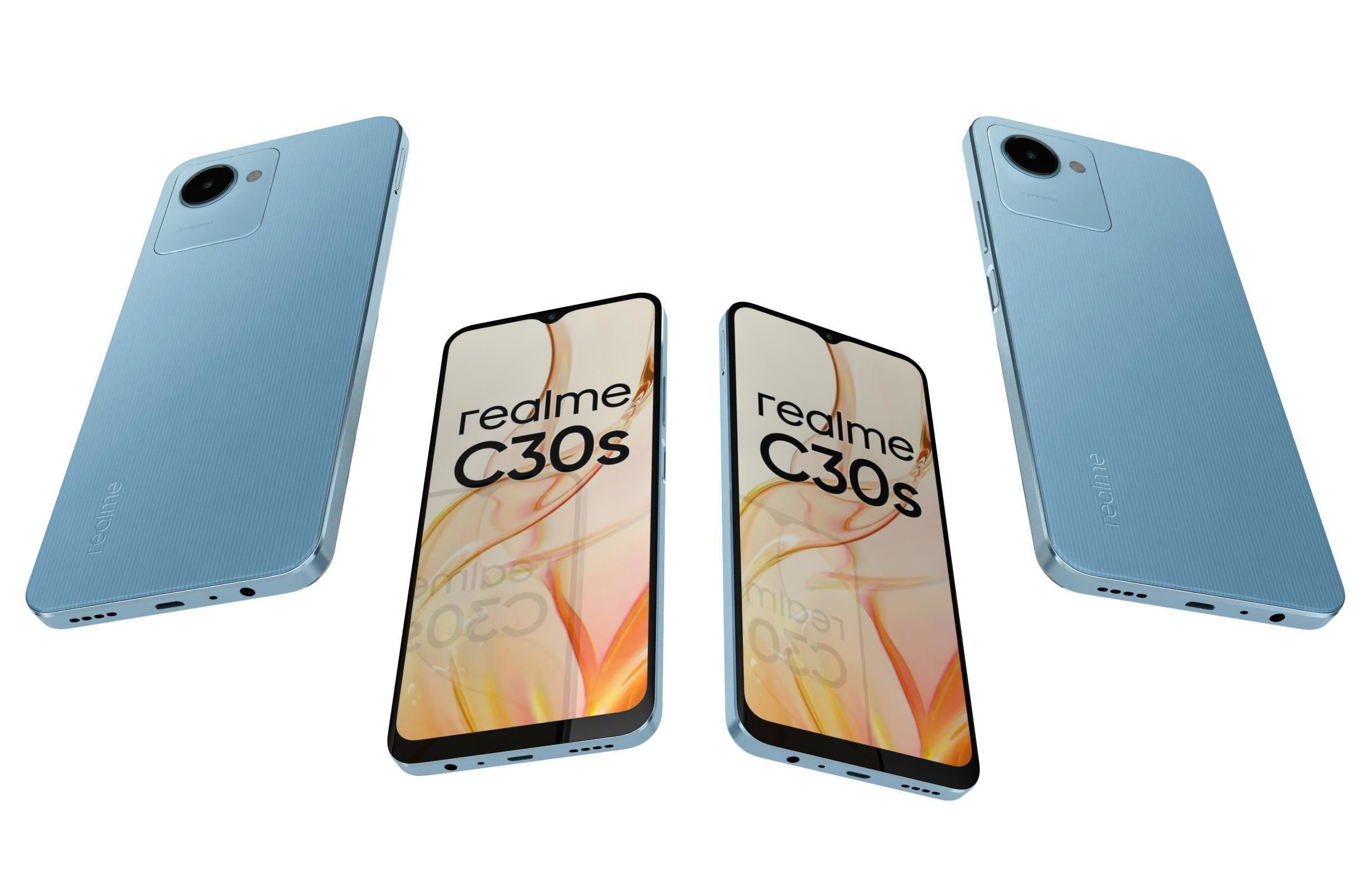 Realme C30s Blue And Black 3D model_4