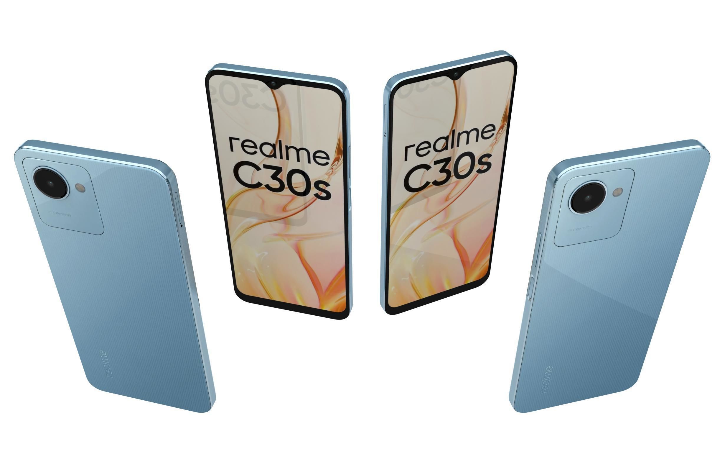 Realme C30s Blue And Black 3D model_6