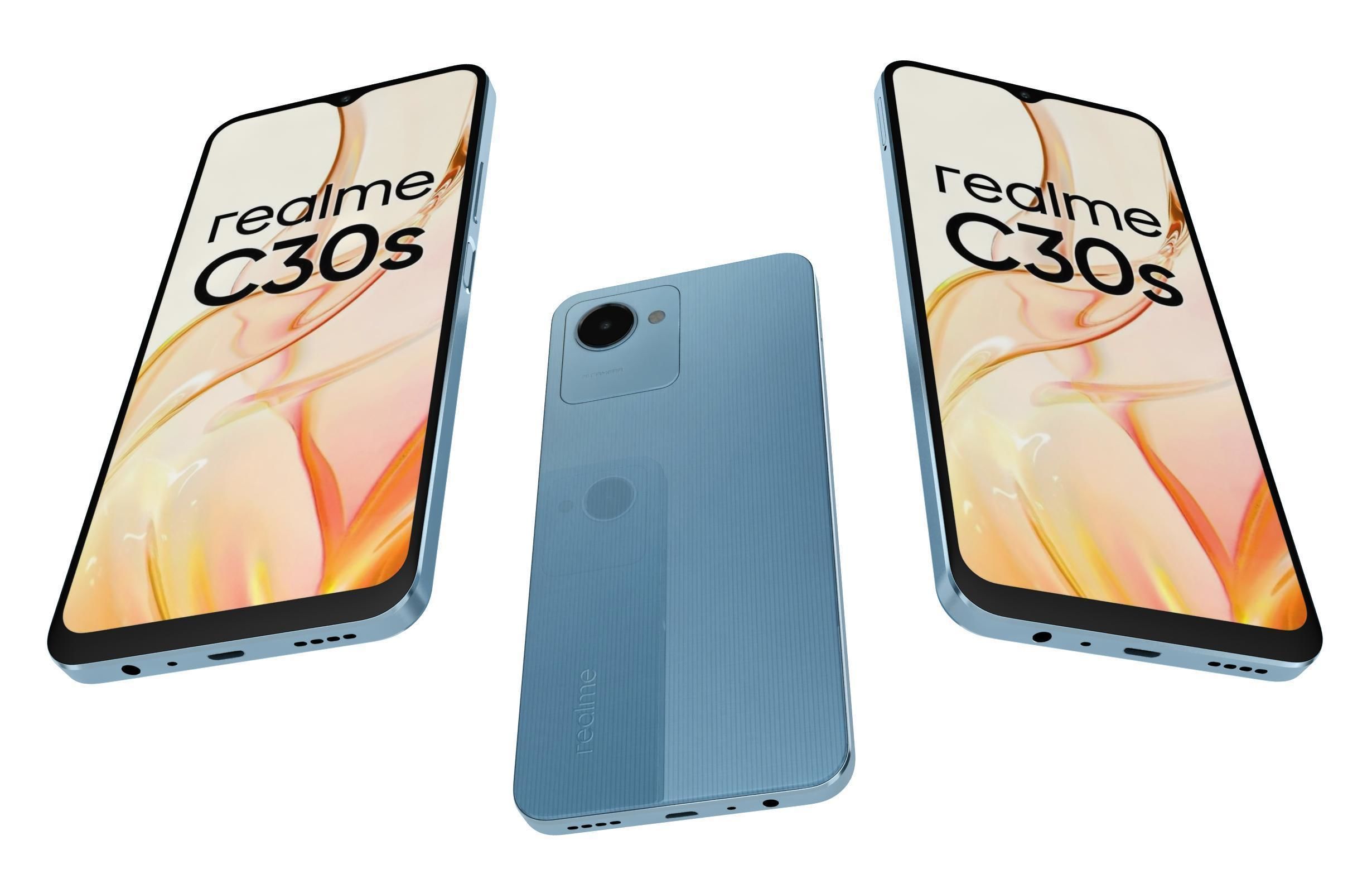 Realme C30s Blue And Black 3D model_2