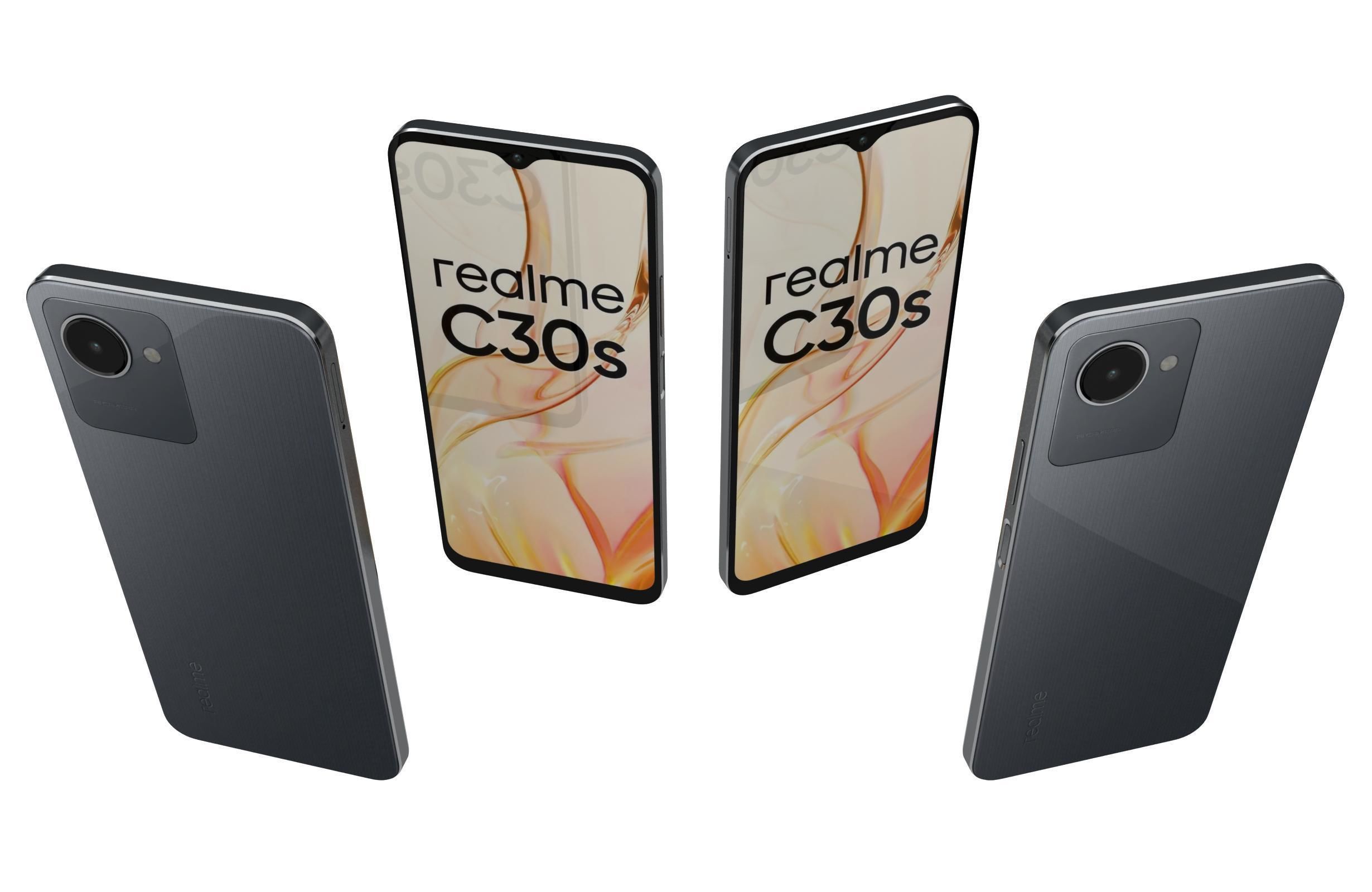 Realme C30s Blue And Black 3D model_20