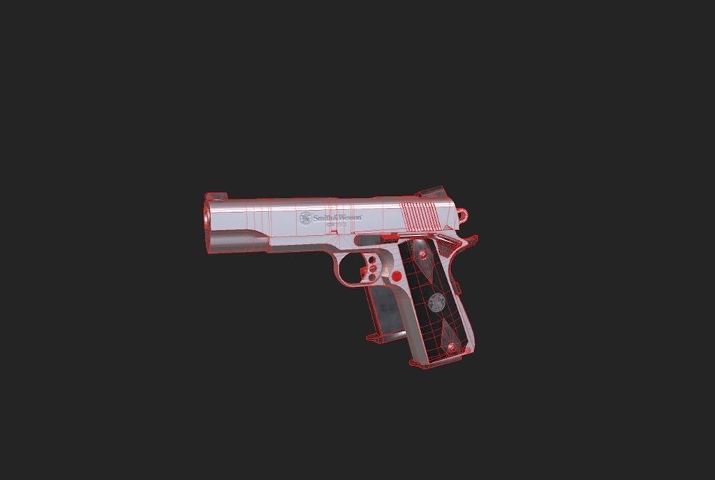 Modern Pistol 6 Low-poly 3D model_2