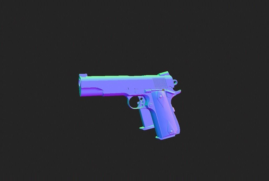 Modern Pistol 6 Low-poly 3D model_6