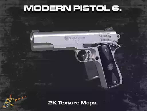 Modern Pistol 6 Low-poly 3D model Modern Pistol 6 Low-poly 3D model