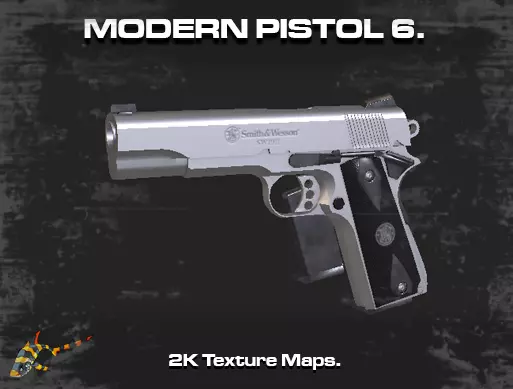 Modern Pistol 6 Low-poly 3D model_0