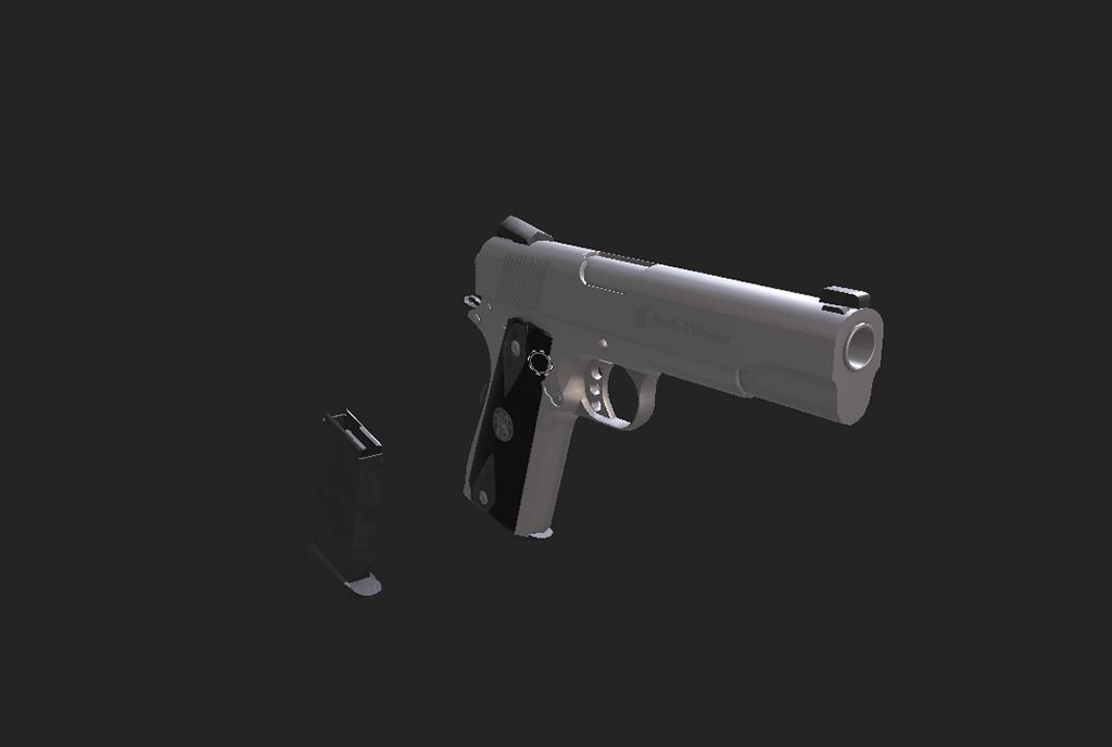 Modern Pistol 6 Low-poly 3D model_9