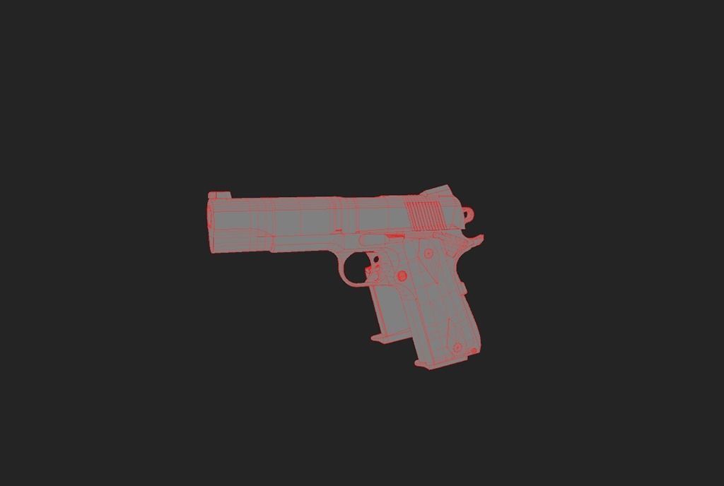 Modern Pistol 6 Low-poly 3D model_1