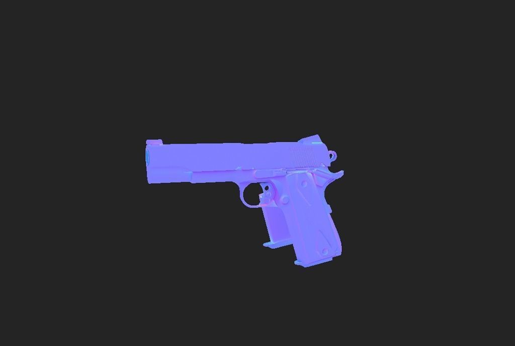 Modern Pistol 6 Low-poly 3D model_4