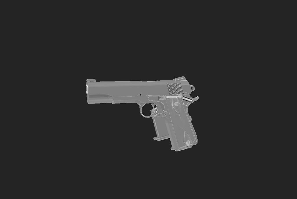 Modern Pistol 6 Low-poly 3D model_3