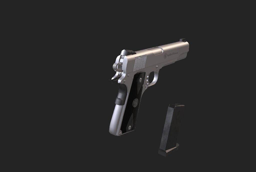 Modern Pistol 6 Low-poly 3D model_8