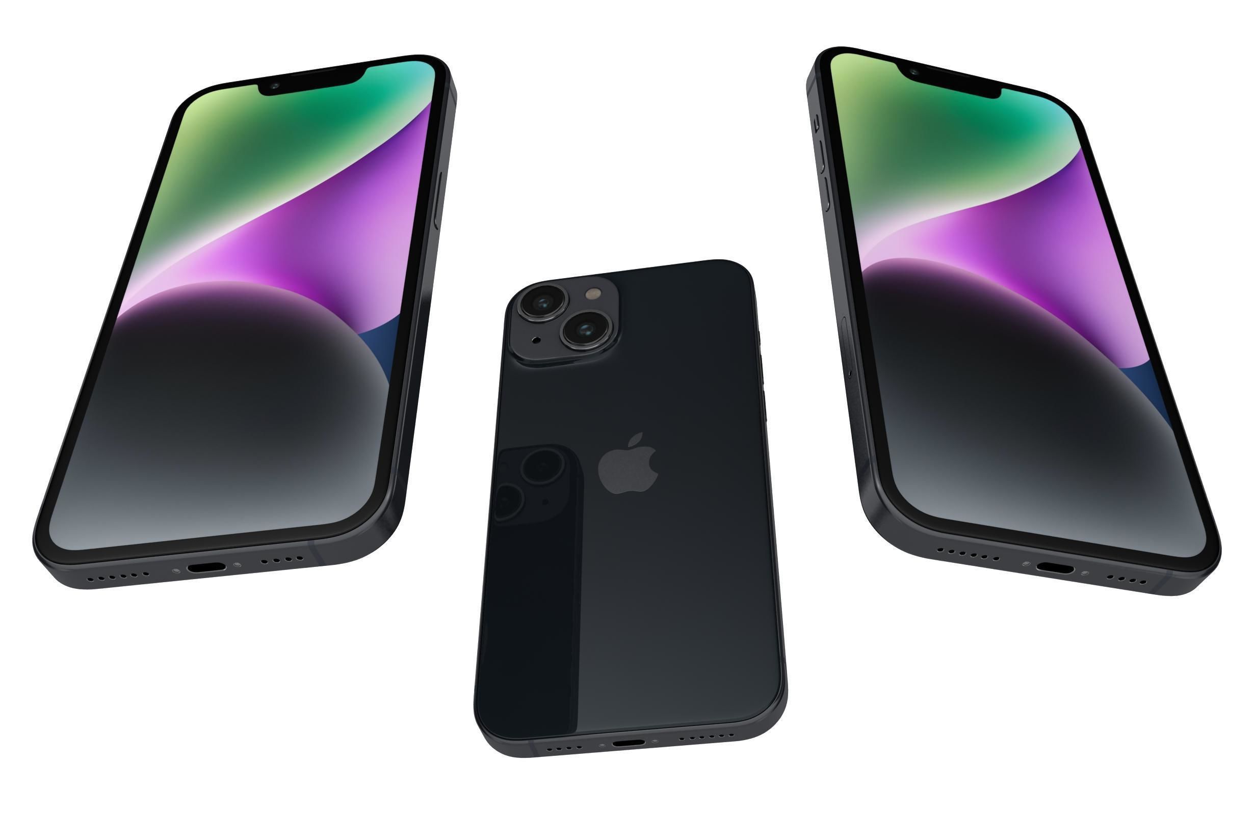 Apple iPhone 14 Black 3D model_2
