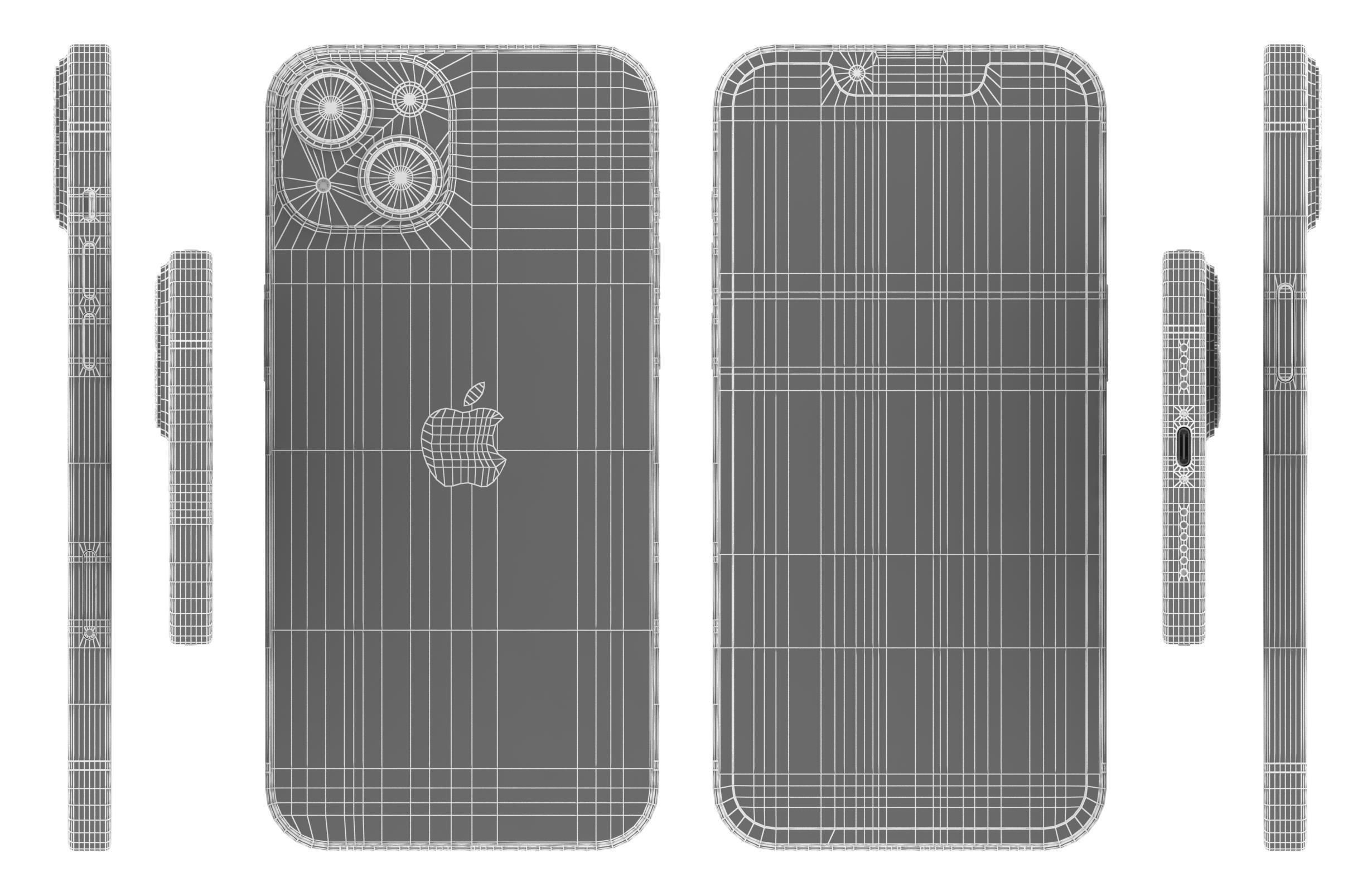 Apple iPhone 14 Black 3D model_16