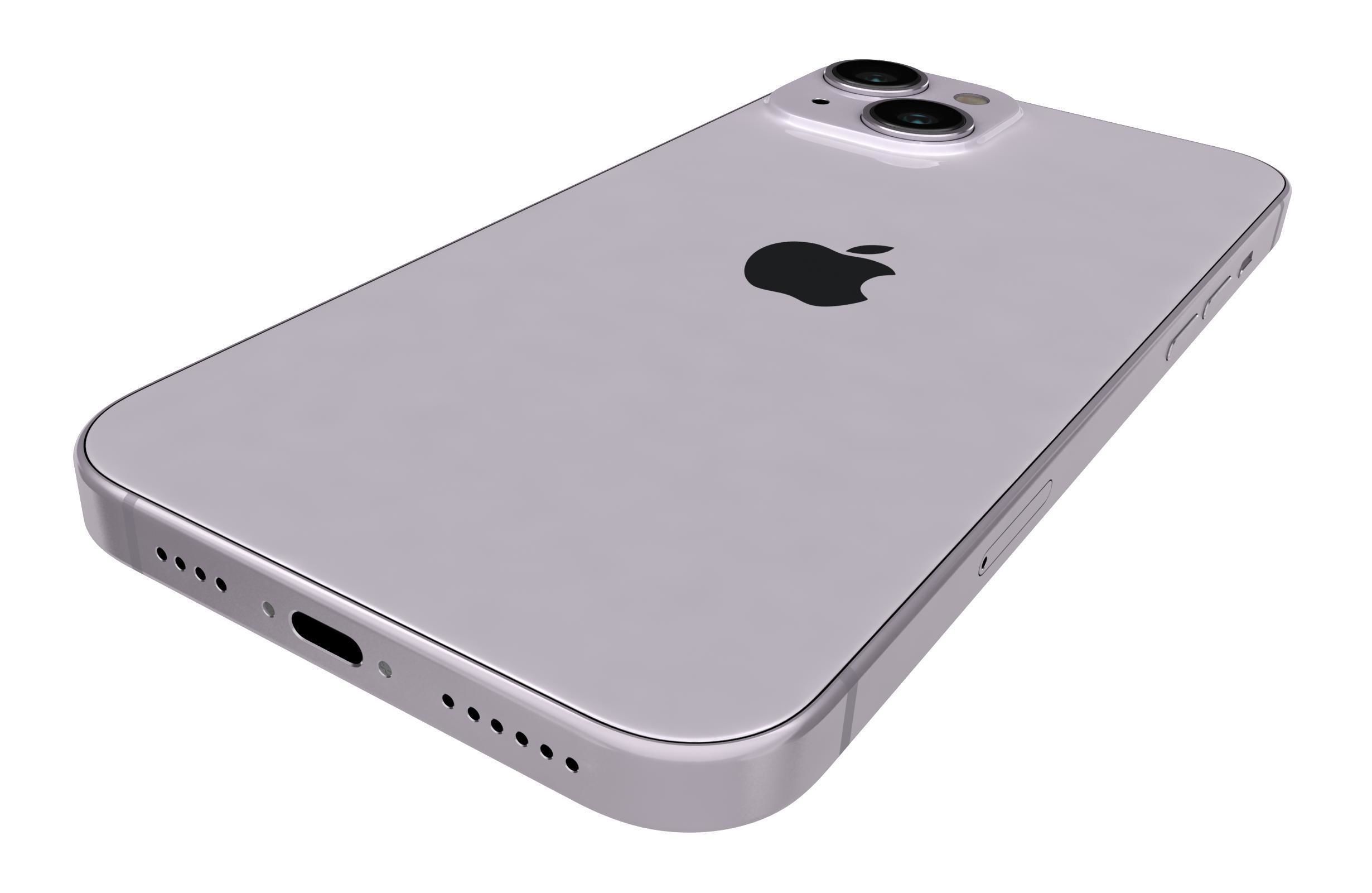 Apple iPhone 14 Purple 3D model_12
