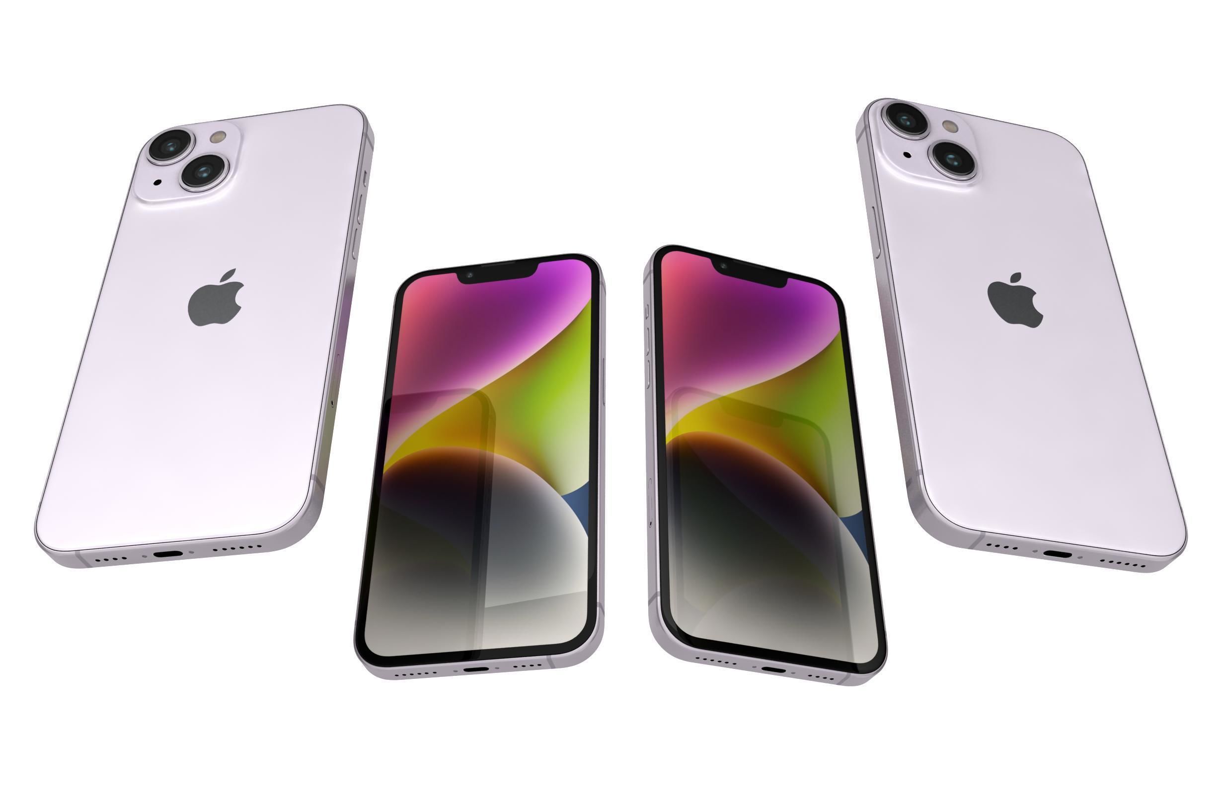 Apple iPhone 14 Purple 3D model_4