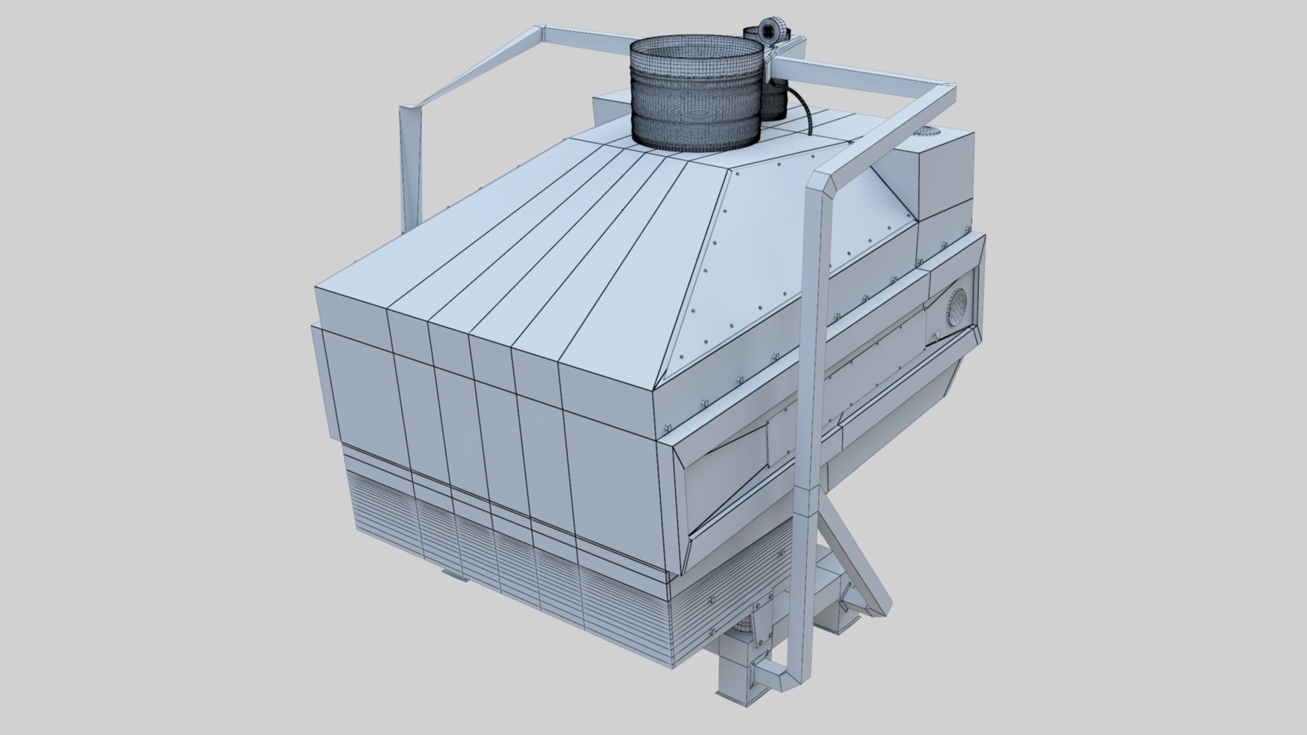 3D Stone Seperator Destroyer - Wheat Grain Flour Milling Machine Low-poly 3D model_126