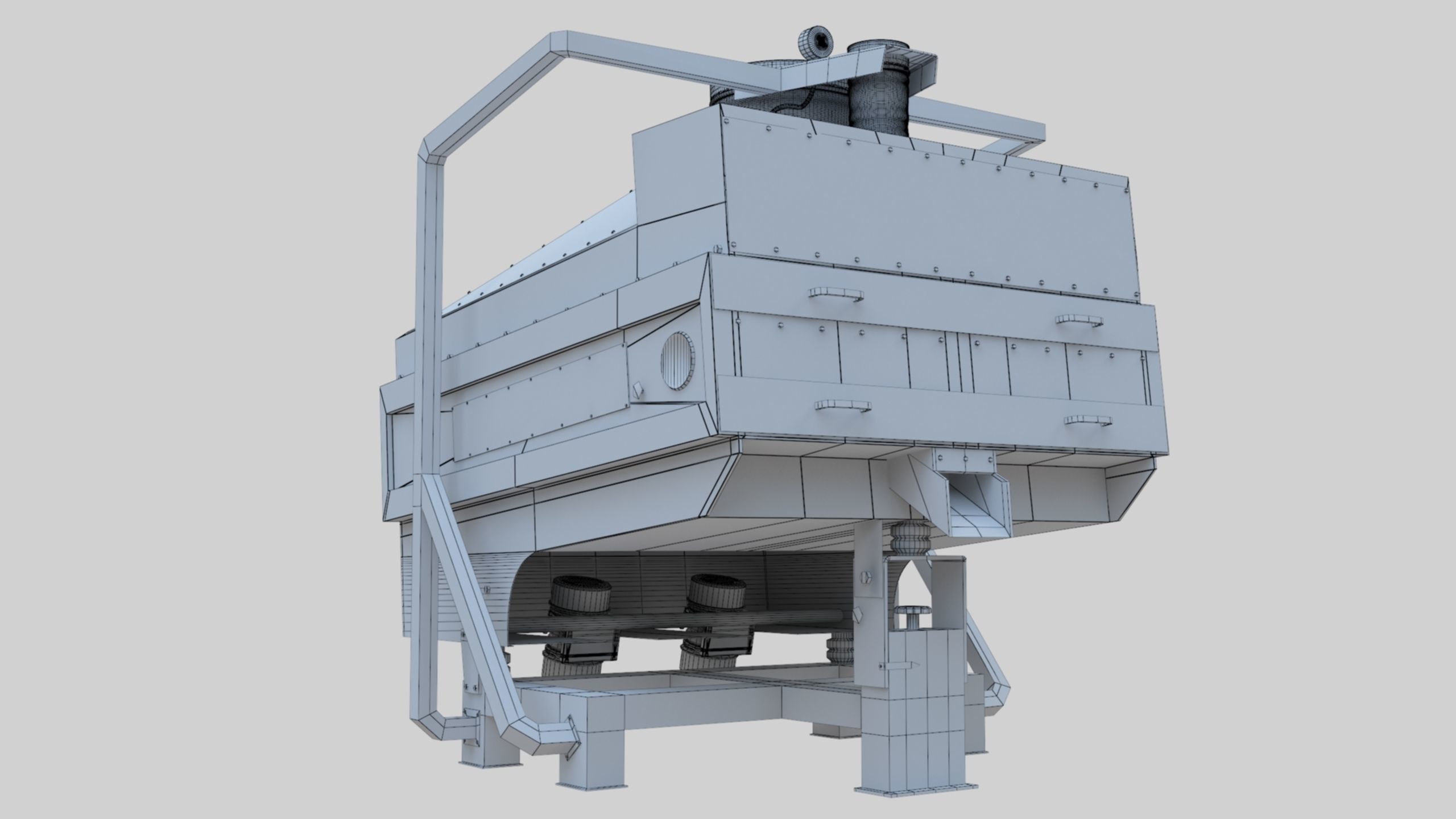 3D Stone Seperator Destroyer - Wheat Grain Flour Milling Machine Low-poly 3D model_78
