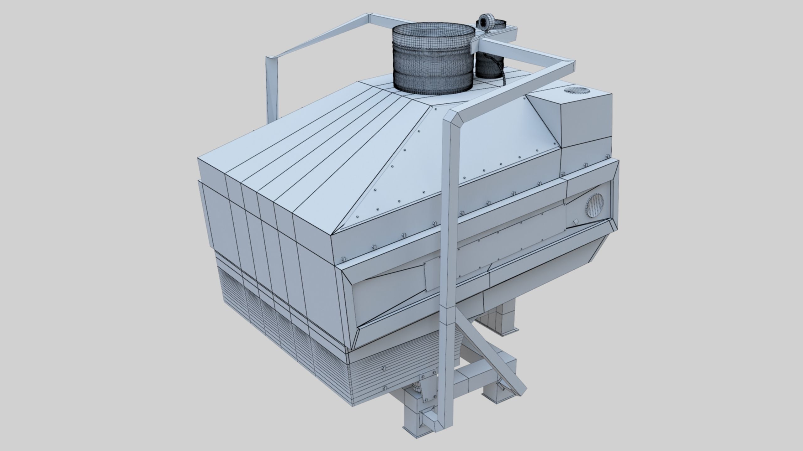 3D Stone Seperator Destroyer - Wheat Grain Flour Milling Machine Low-poly 3D model_121