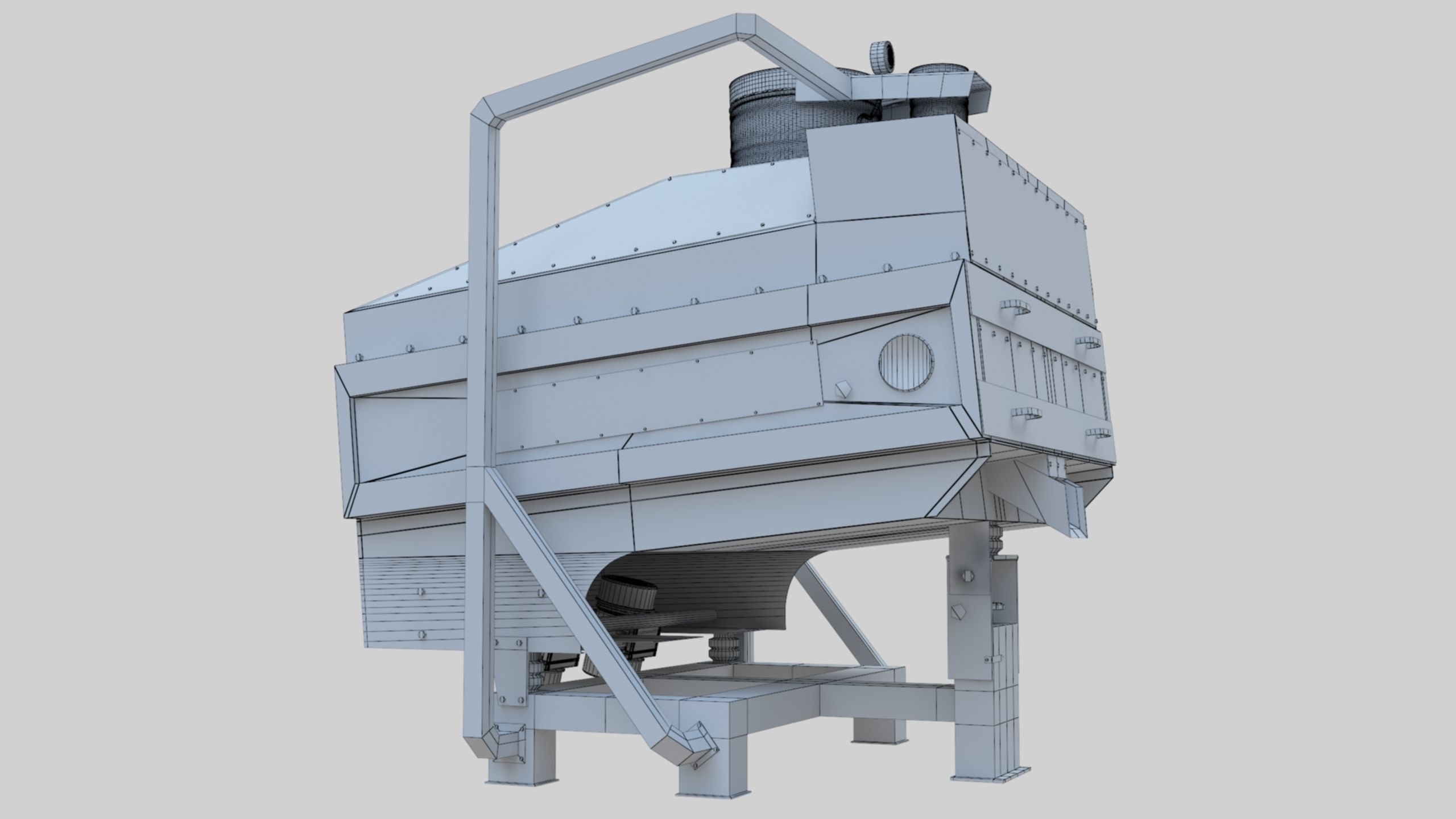 3D Stone Seperator Destroyer - Wheat Grain Flour Milling Machine Low-poly 3D model_13