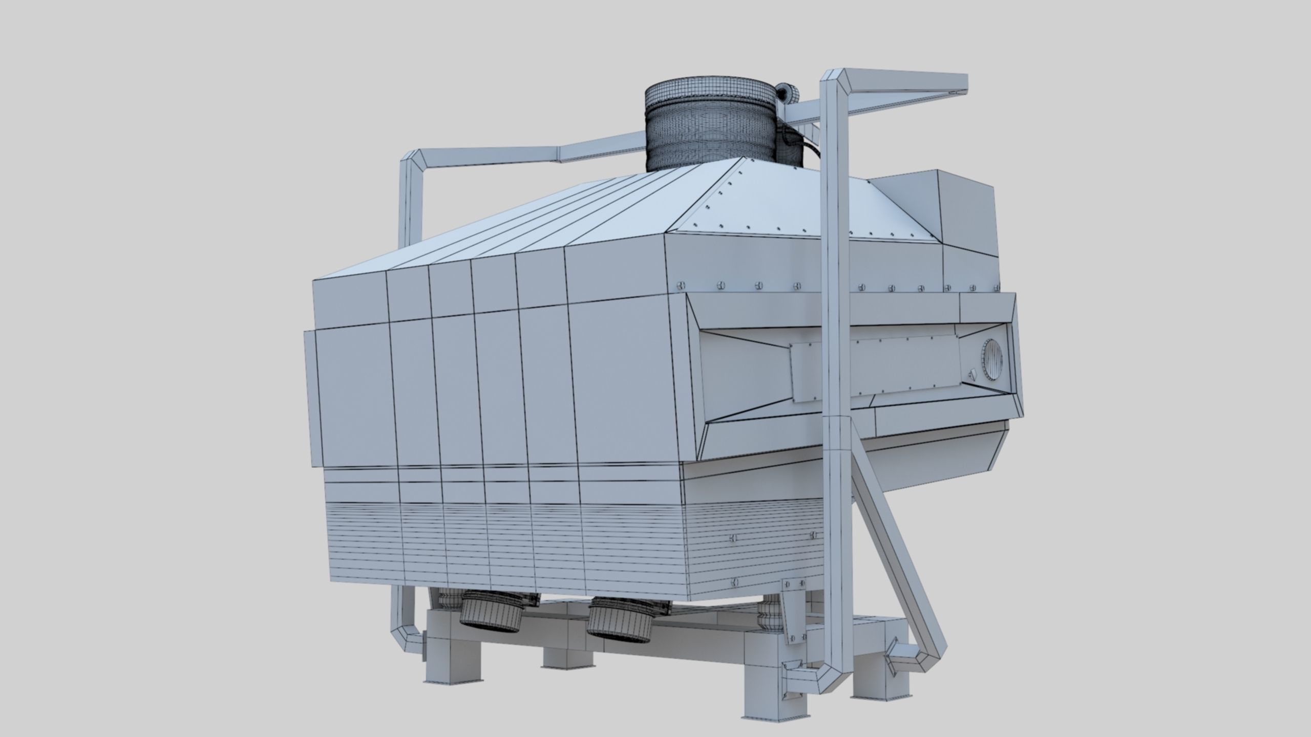 3D Stone Seperator Destroyer - Wheat Grain Flour Milling Machine Low-poly 3D model_95