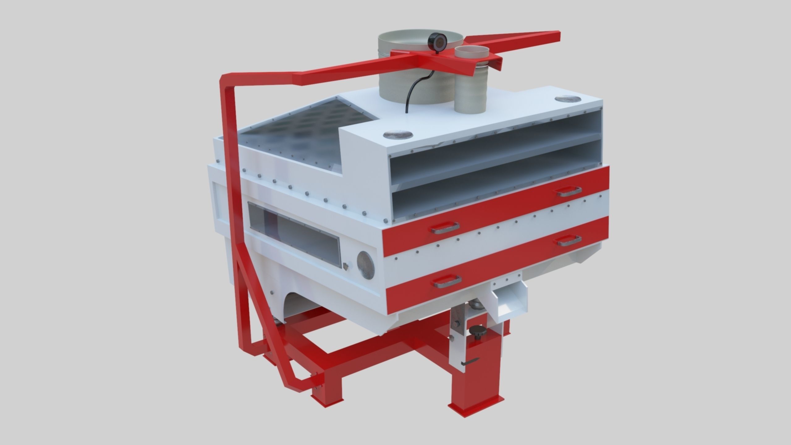 3D Stone Seperator Destroyer - Wheat Grain Flour Milling Machine Low-poly 3D model_31