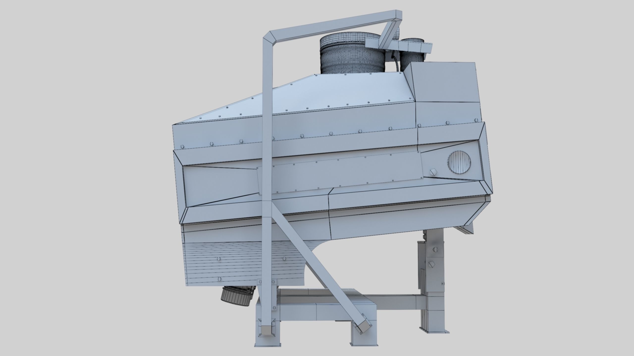 3D Stone Seperator Destroyer - Wheat Grain Flour Milling Machine Low-poly 3D model_11
