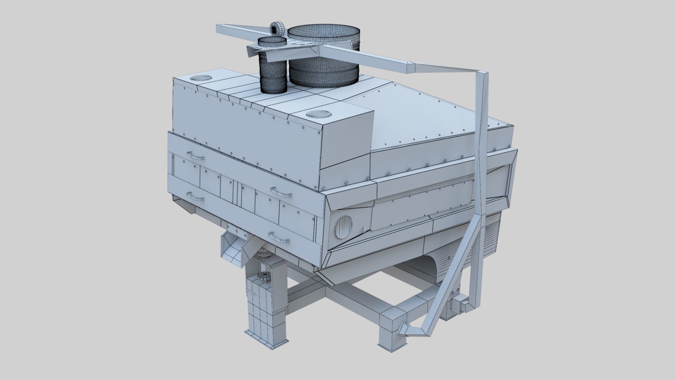 3D Stone Seperator Destroyer - Wheat Grain Flour Milling Machine Low-poly 3D model_113