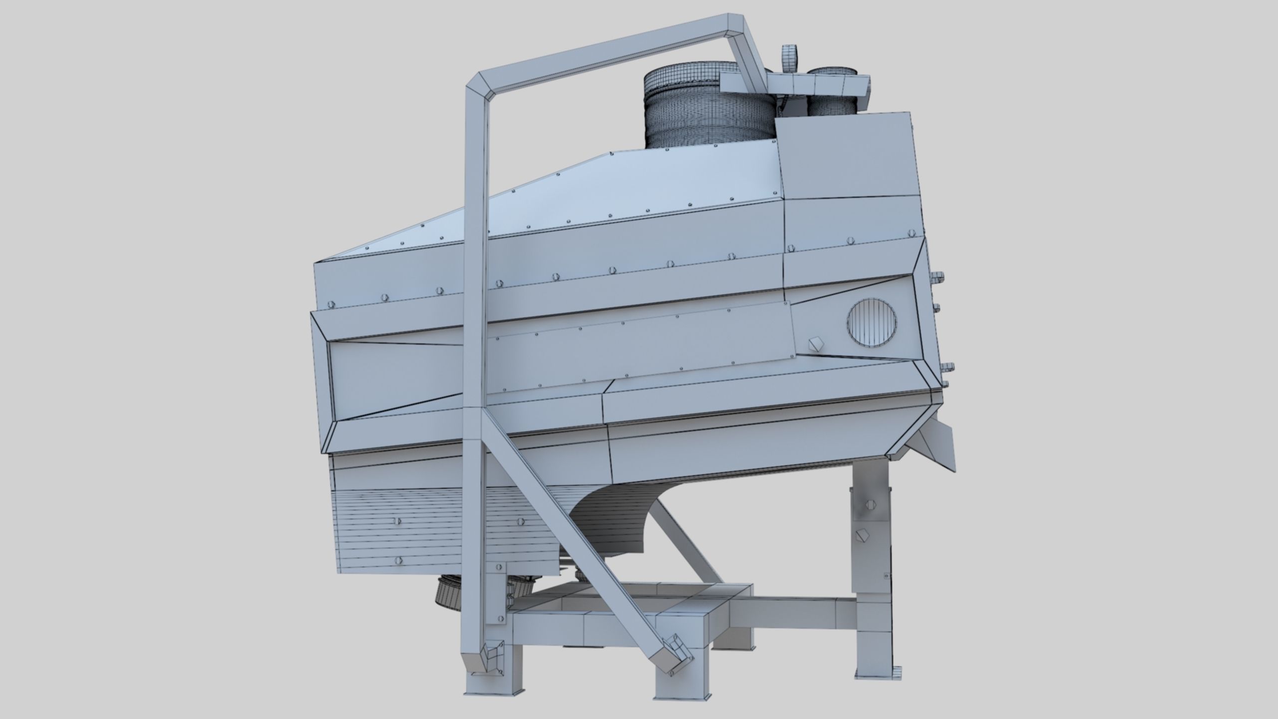 3D Stone Seperator Destroyer - Wheat Grain Flour Milling Machine Low-poly 3D model_79