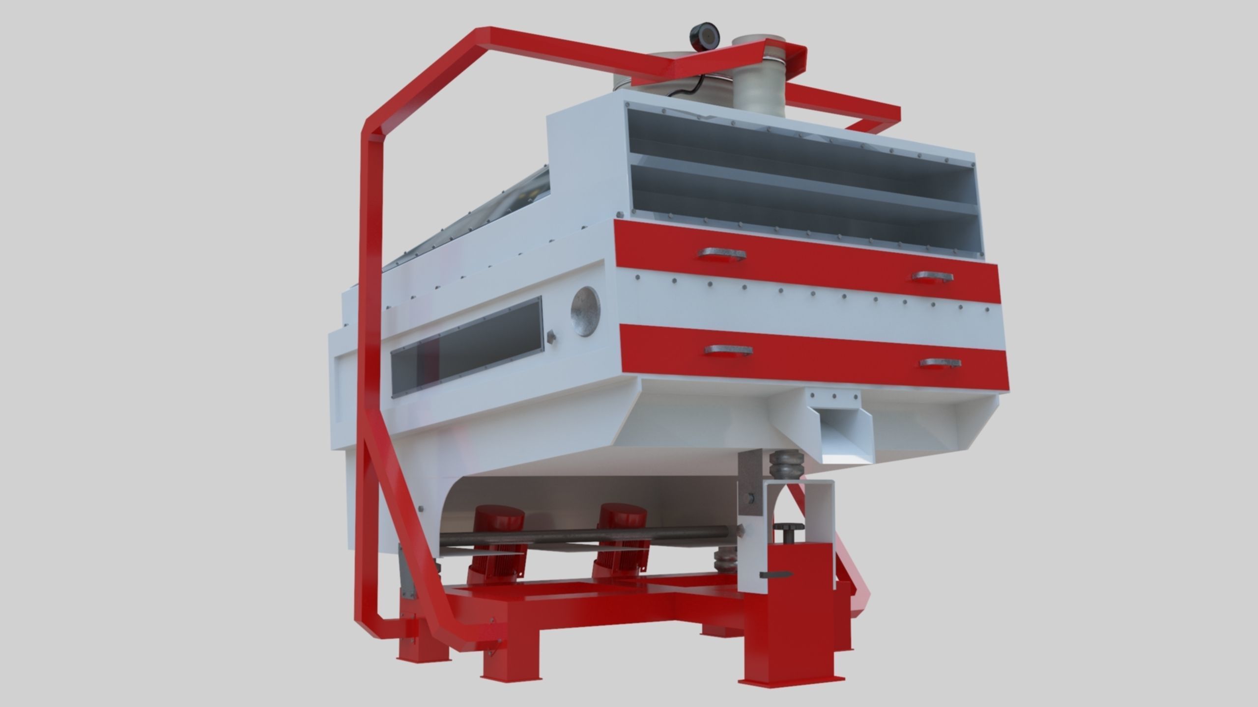 3D Stone Seperator Destroyer - Wheat Grain Flour Milling Machine Low-poly 3D model_27