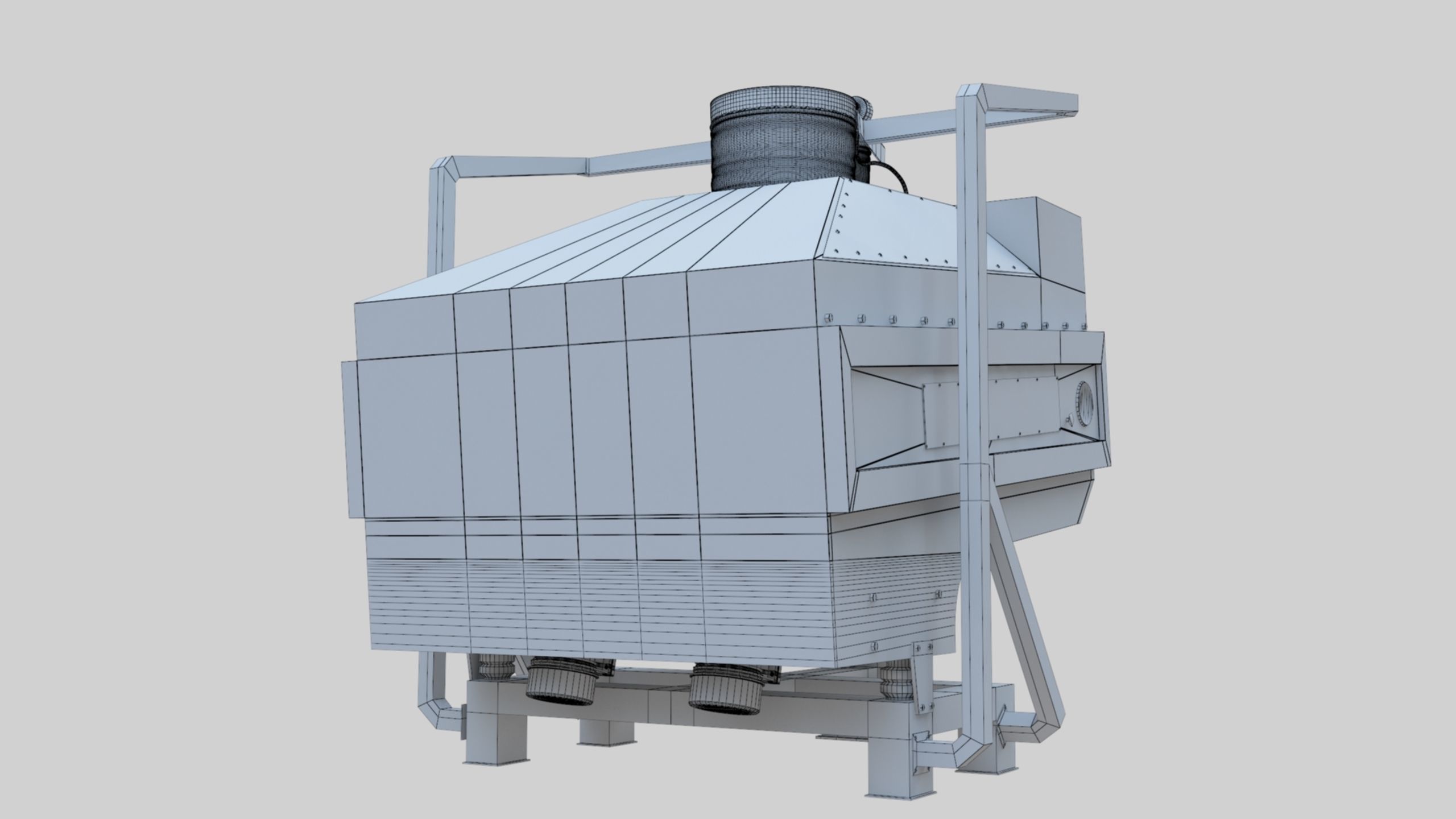 3D Stone Seperator Destroyer - Wheat Grain Flour Milling Machine Low-poly 3D model_100