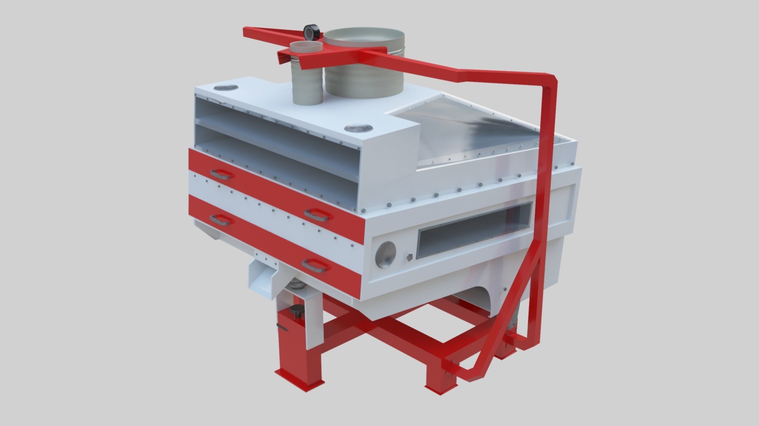 3D Stone Seperator Destroyer - Wheat Grain Flour Milling Machine Low-poly 3D model_29