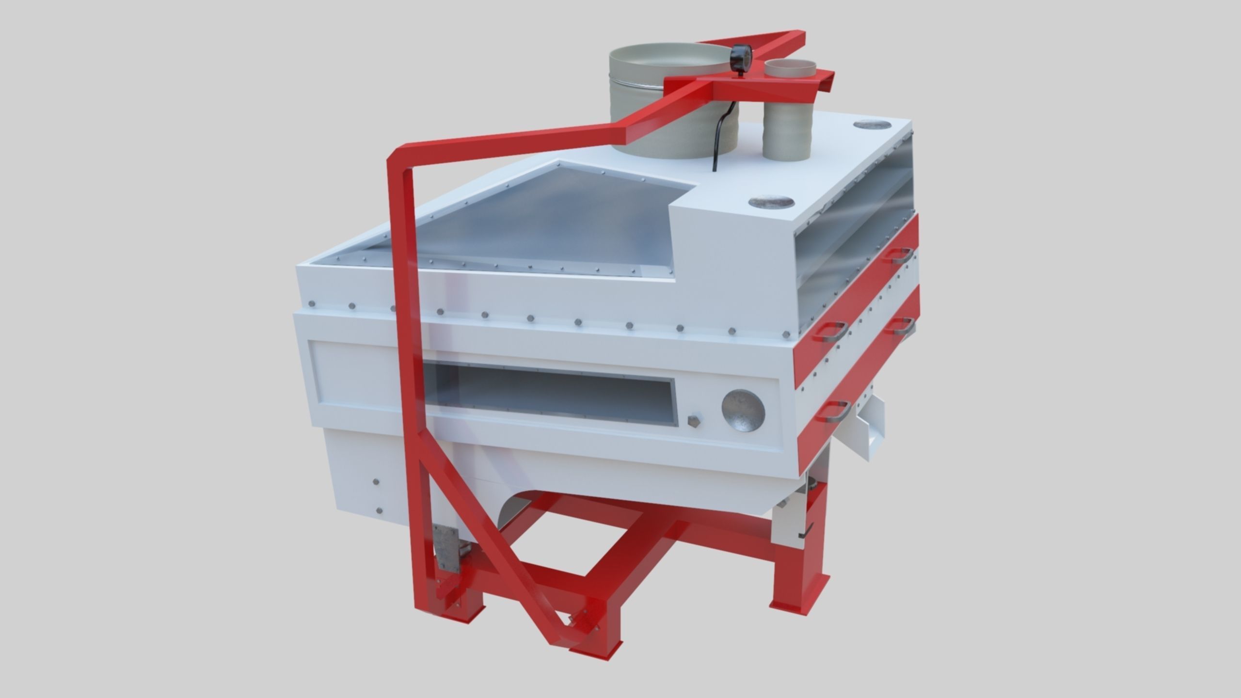 3D Stone Seperator Destroyer - Wheat Grain Flour Milling Machine Low-poly 3D model_28