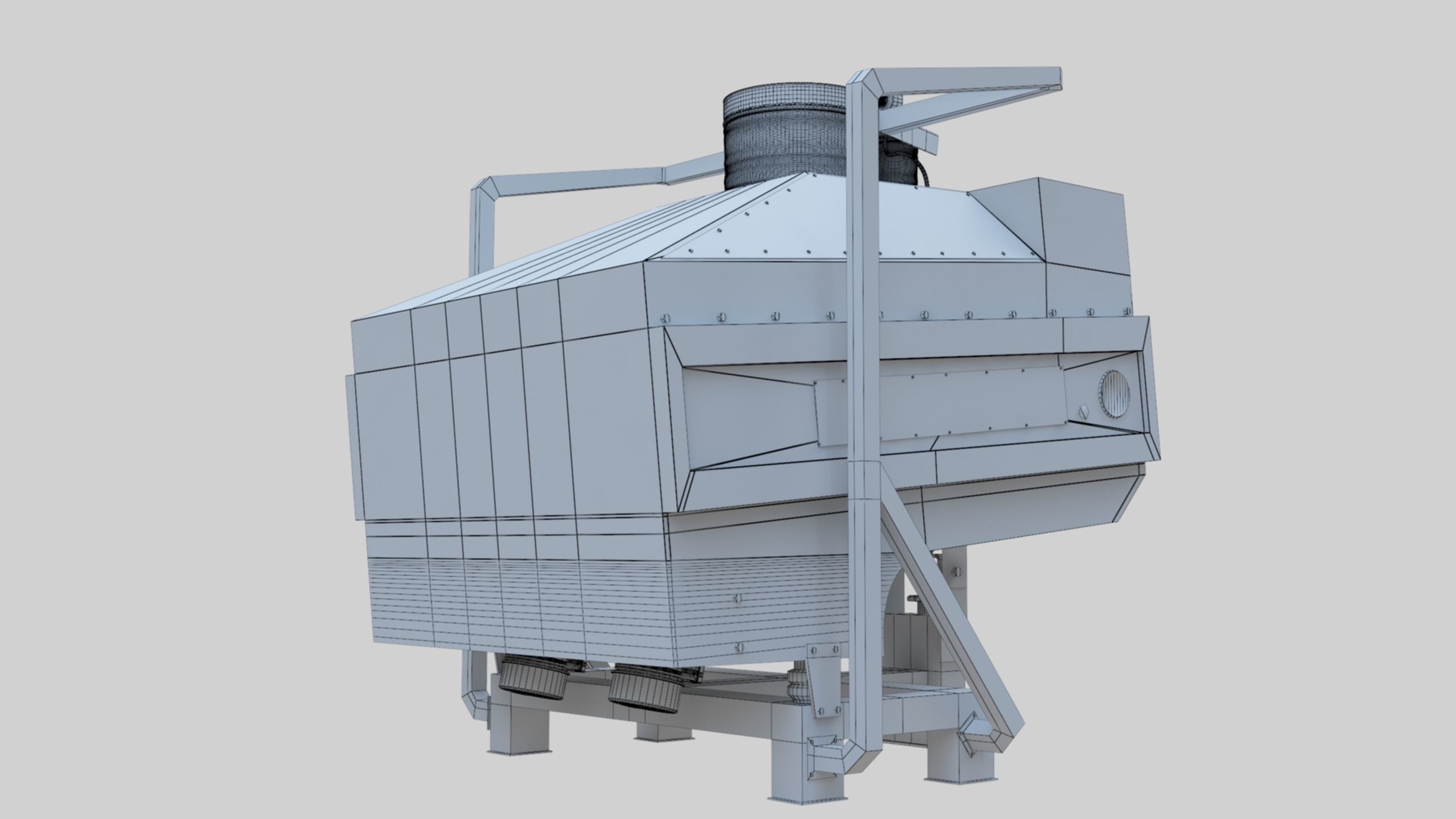 3D Stone Seperator Destroyer - Wheat Grain Flour Milling Machine Low-poly 3D model_80