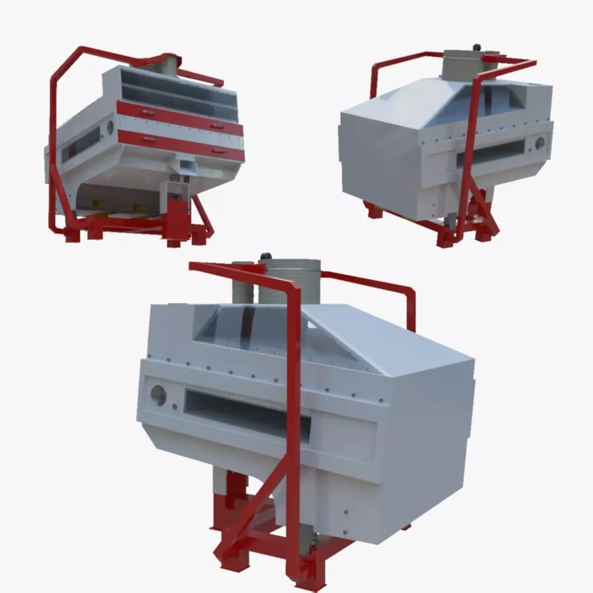 3D Stone Seperator Destroyer - Wheat Grain Flour Milling Machine Low-poly 3D model_0